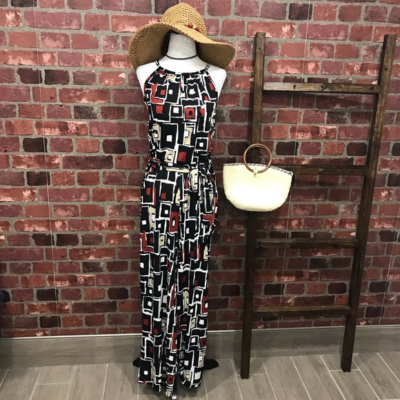 🆕Retro-style Geo Printed Jumpsuit - Picture 11 of 11